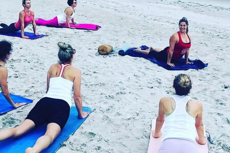 Beach Yoga at Indialantic Beach by Melbourne, Florida