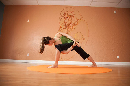 Jenna Lomazzo in a yoga pose.